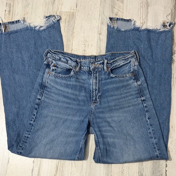 American Eagle Outfitters Super High Rise Baggy Wide Leg Jeans Size 8 Long - Picture 7 of 16